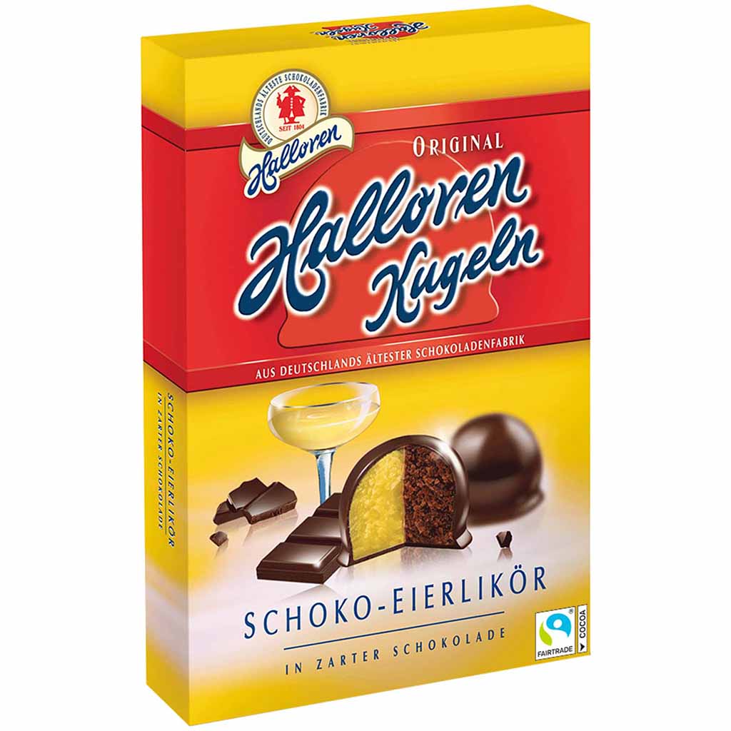 Original Halloren Kugeln Schoko-Eierlikör 125g MHD:1.9.24