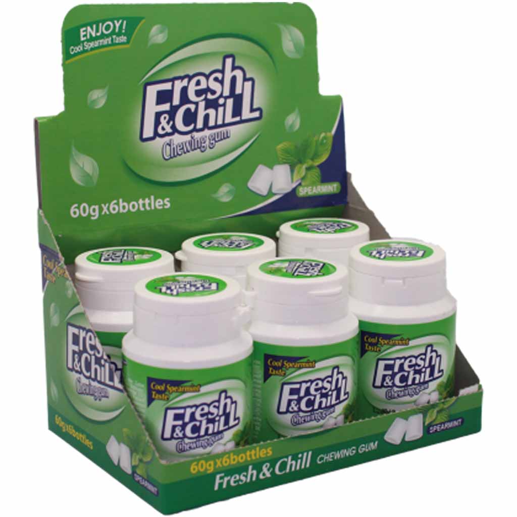 6x Fresh & Chill Kaugummi Dragees Spearmint á 60g=360g MHD:1.12.21