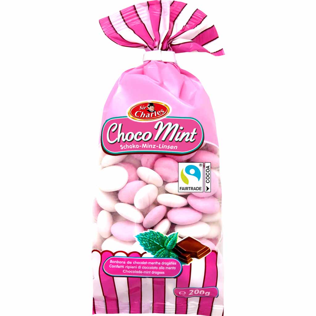 Sir Charles Schokolade Dragées mit Pfefferminzgeschmack 200g MHD:5.5.24
