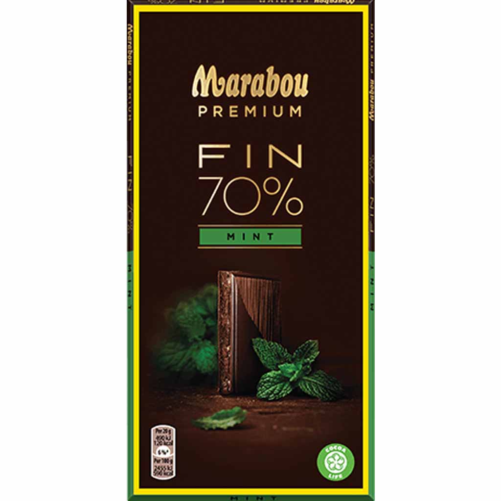Marabou Tafelschokolade FIN 70% Mint 100g MHD:5.12.23