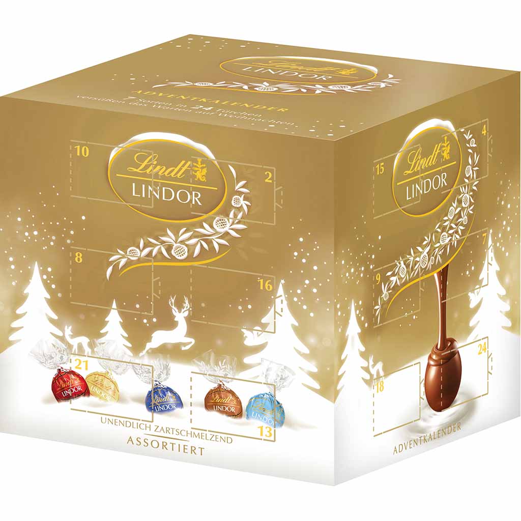 Lindt Lindor Adventskalender Würfel 300g MHD:30.3.23