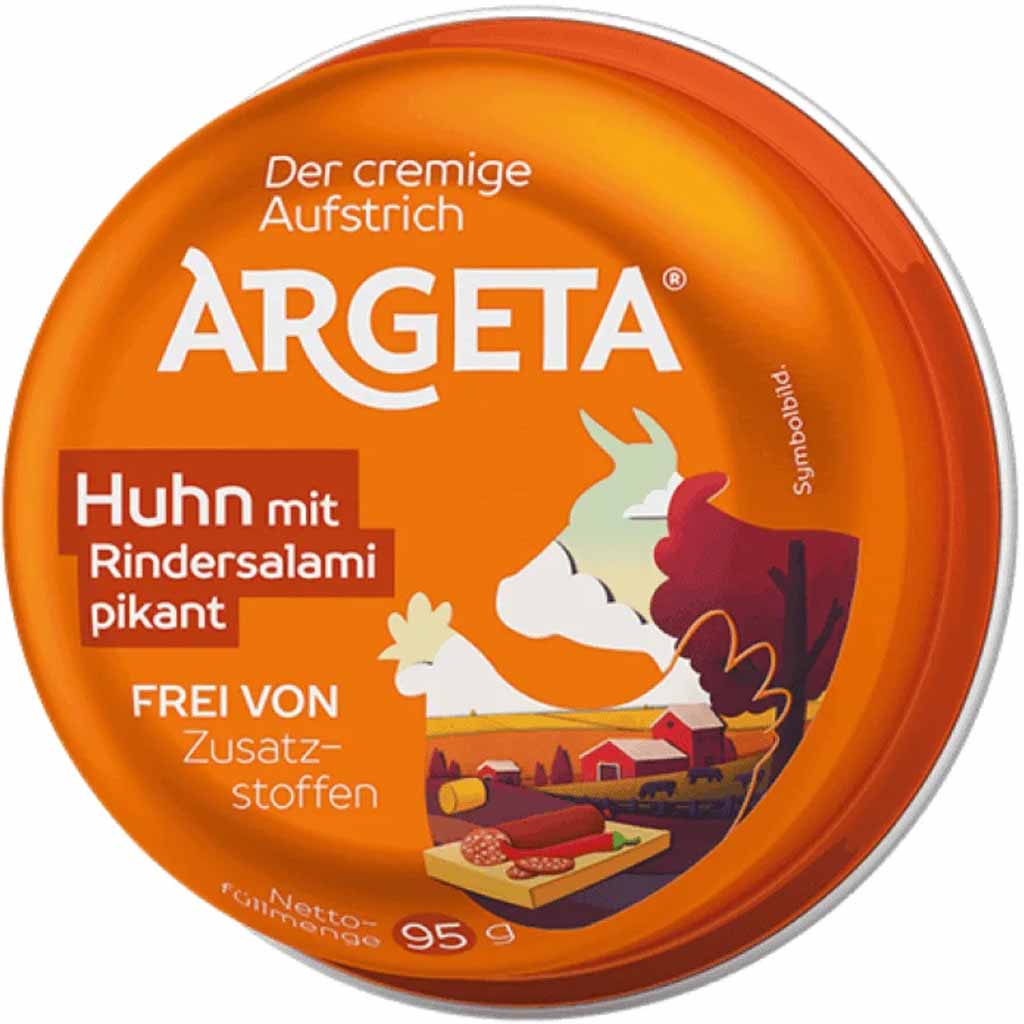 Argeta Huhn-Aufstrich mit Rindersalami pikant 95g MHD:6.1.27