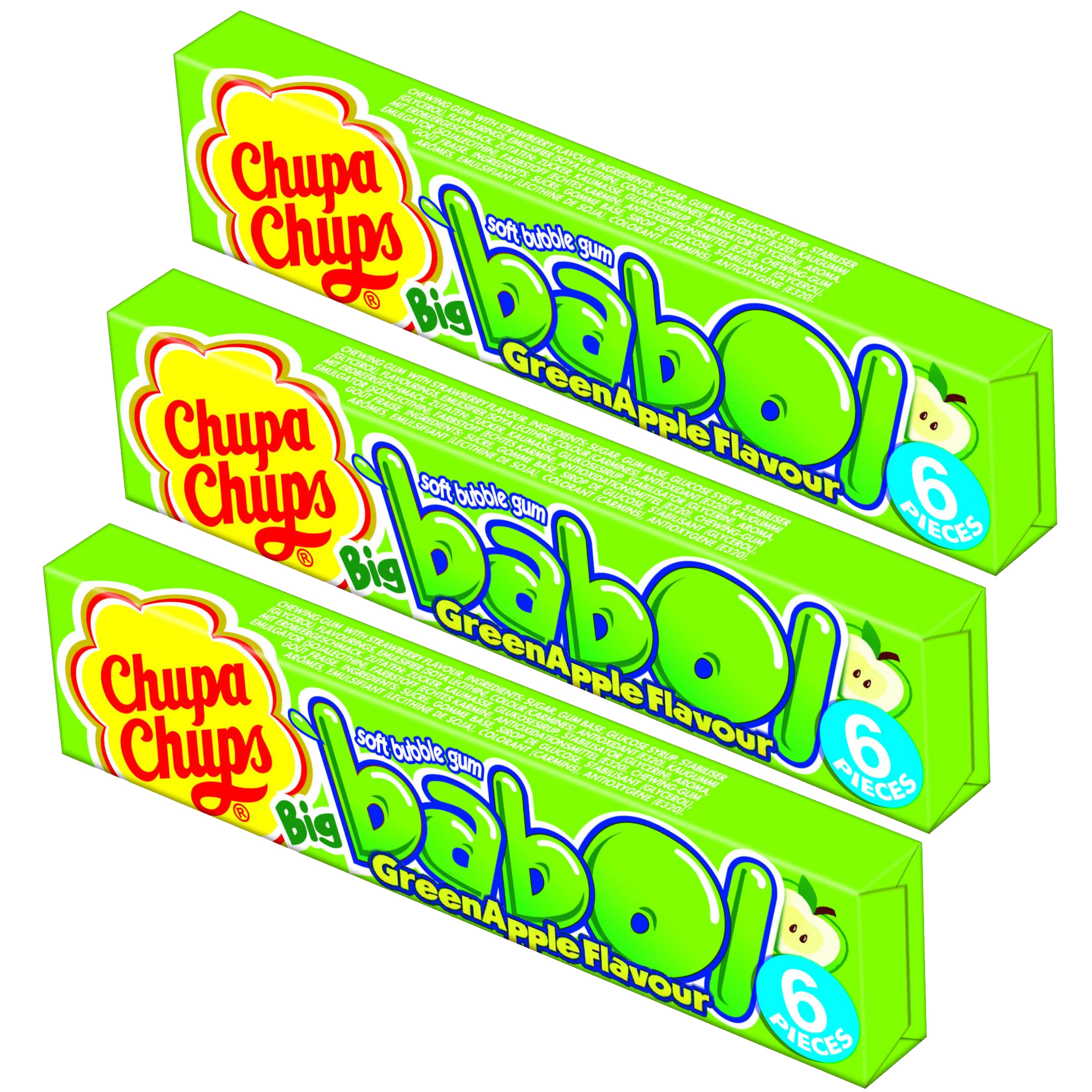 Chupa Chups babol grüner Apfel Kaugummi 3x27,6g=82,80g