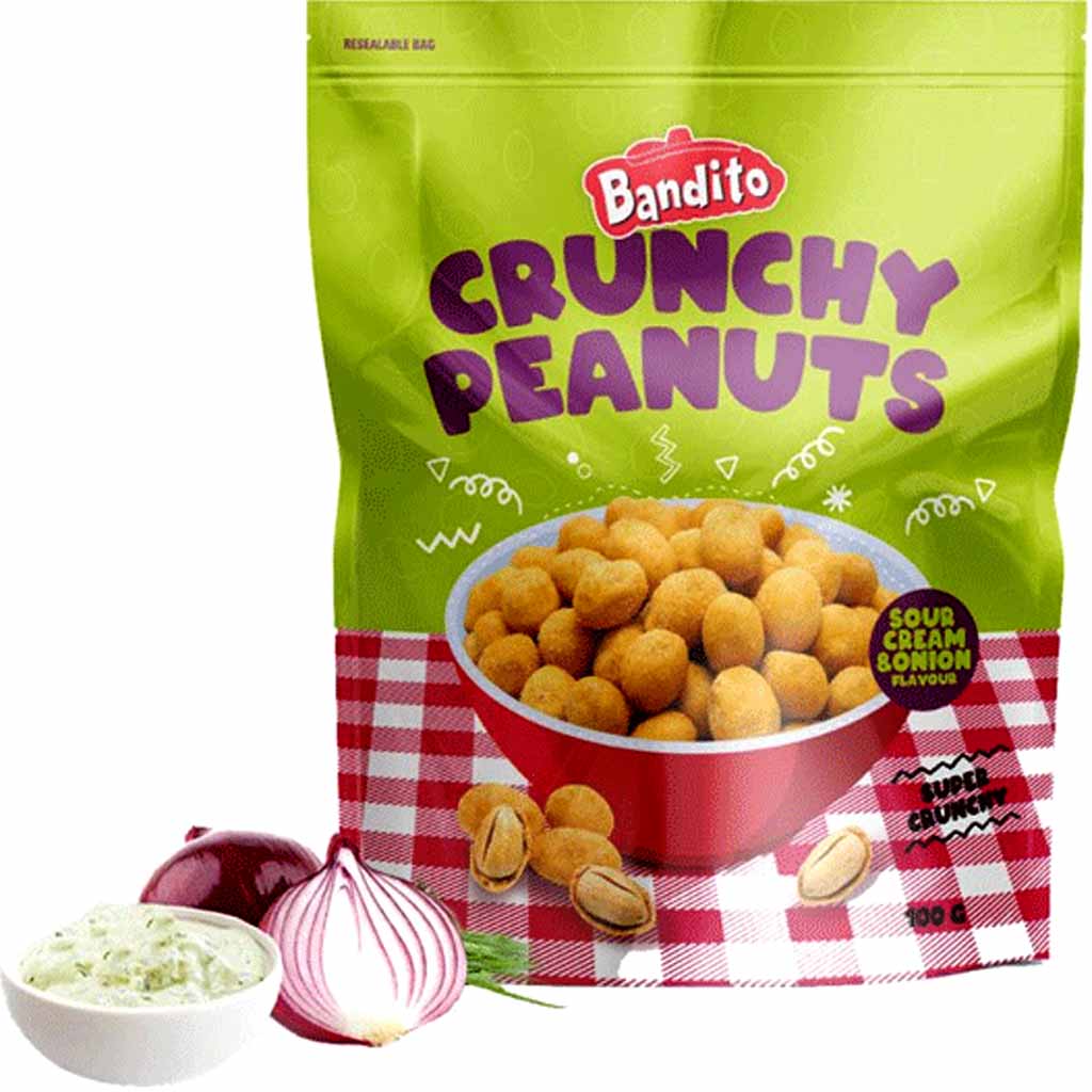 Bandito Crunchy Peanuts Sour Cream & Onion 100g MHD:11.1.25