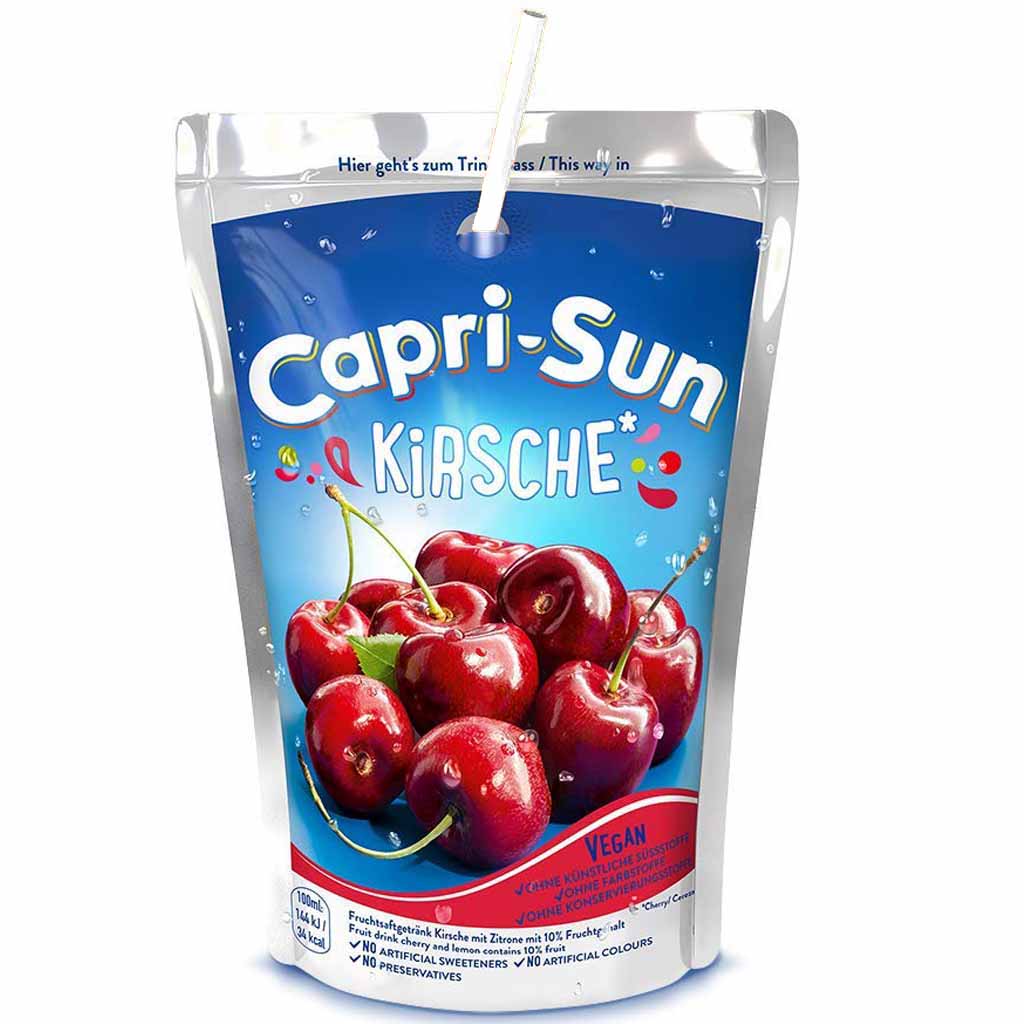 Capri-Sun Kirsche 200ml  Capri Sonne Kirsch mit Papiertrinkhalmen