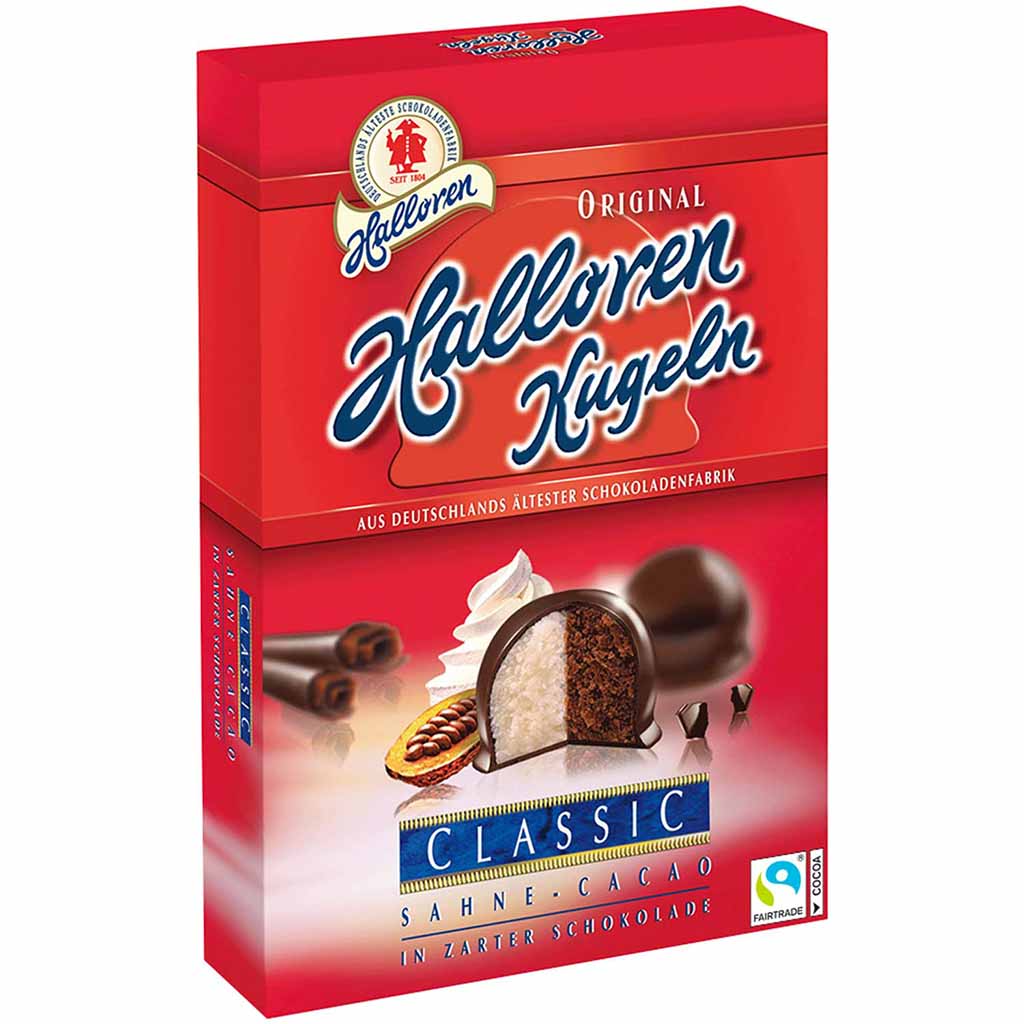 Original Halloren Kugeln Classic Sahne-Cacao 125g MHD:11.10.24
