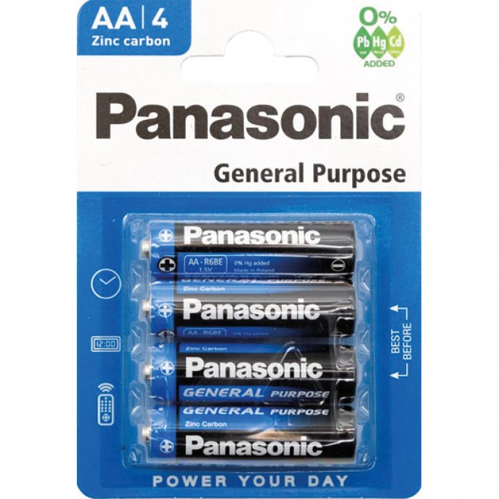 PANASONIC R6/AA General Purpose 4 Batterien