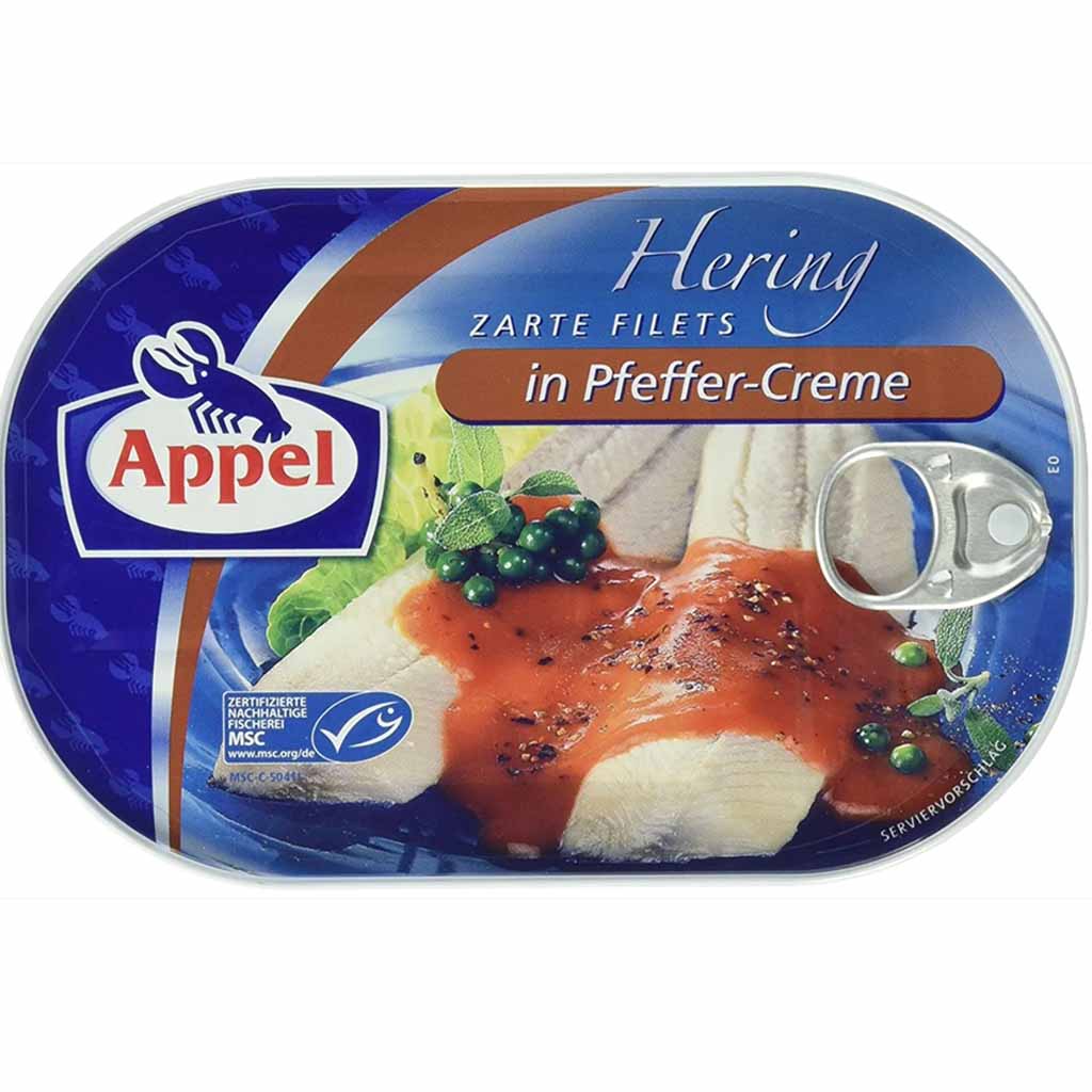 Appel Heringsfilets in Pfeffer-Creme 2-te Sortierung 200g MHD:23.10.24