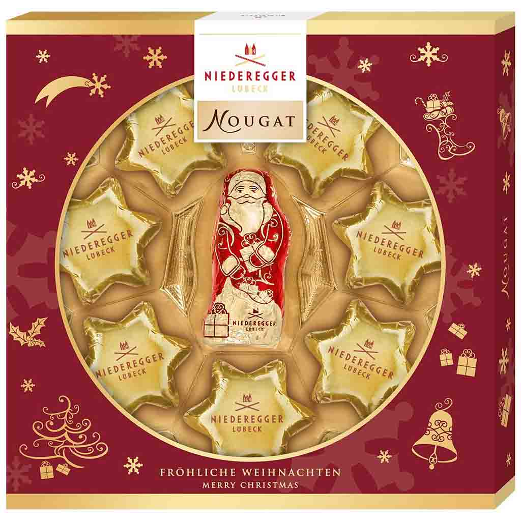 Niederegger Nougat Weihnachtssterne & Weihnachtsmann 100g MHD:21.5.24