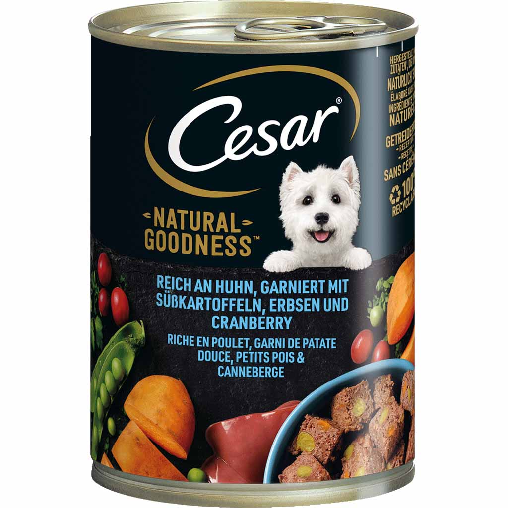 6x Cesar Natural Goodness Dose mit Huhn á 400g=2,4kg MHD:27.5.23