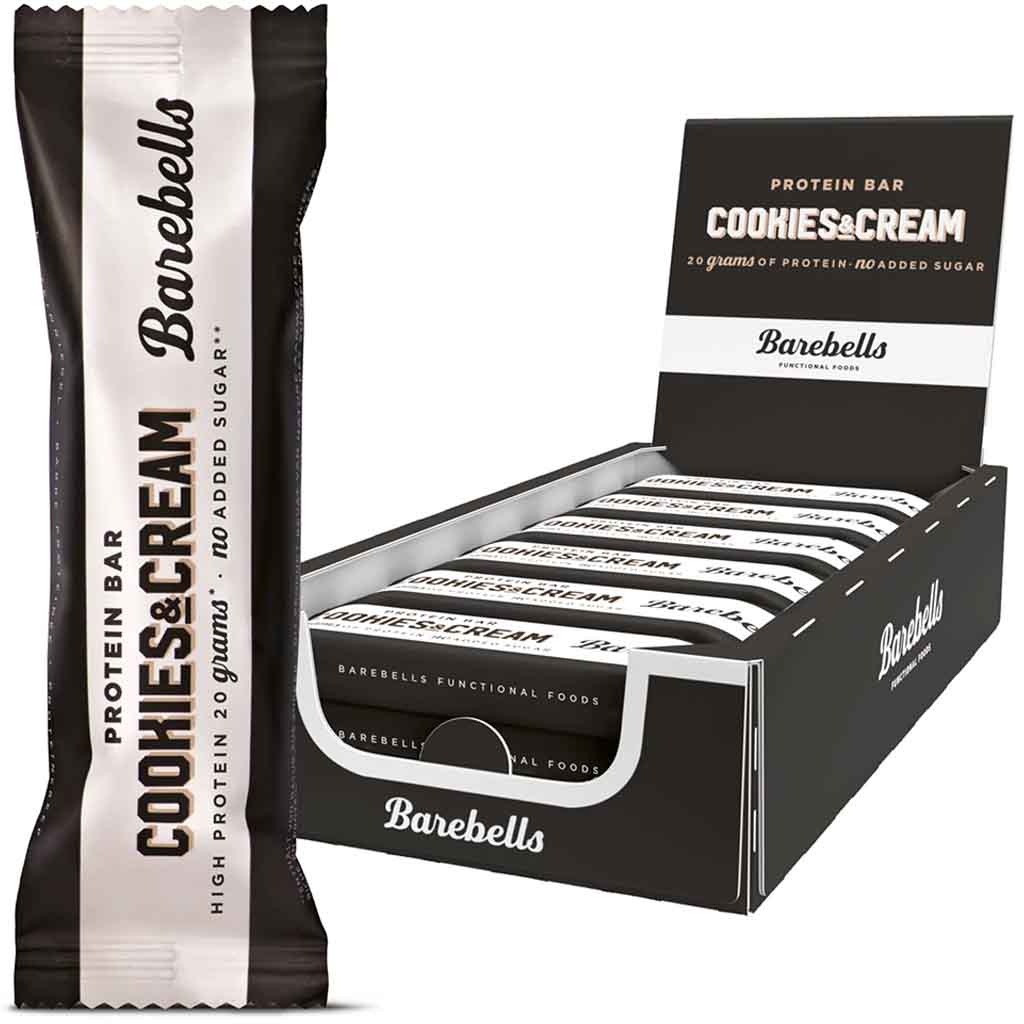 12x Barebells Protein Bar Cookies & Cream á 55g=660g MHD:14.3.25