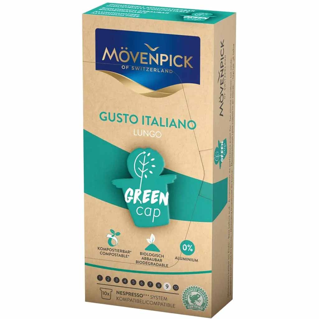 Mövenpick Gusto Italiano Lungo Green Cap 10 Kapseln 58g MHD:30.4.23