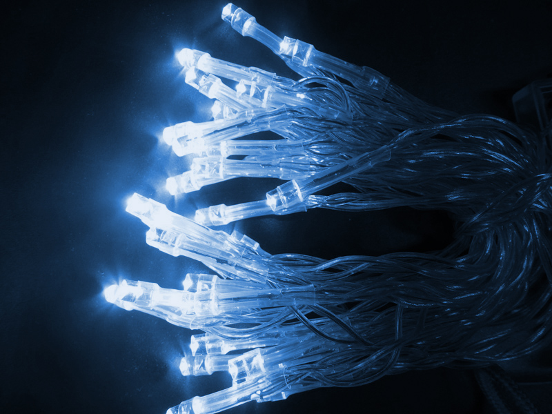 LED Lichterkette 30 LEDs batteriebetrieben mit Blauem Licht