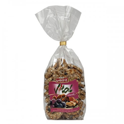Lambertz Vital Gebäck Klassik 200g - Knuspriges Gebäck mit Sonnenblumenkernen und Korinthen