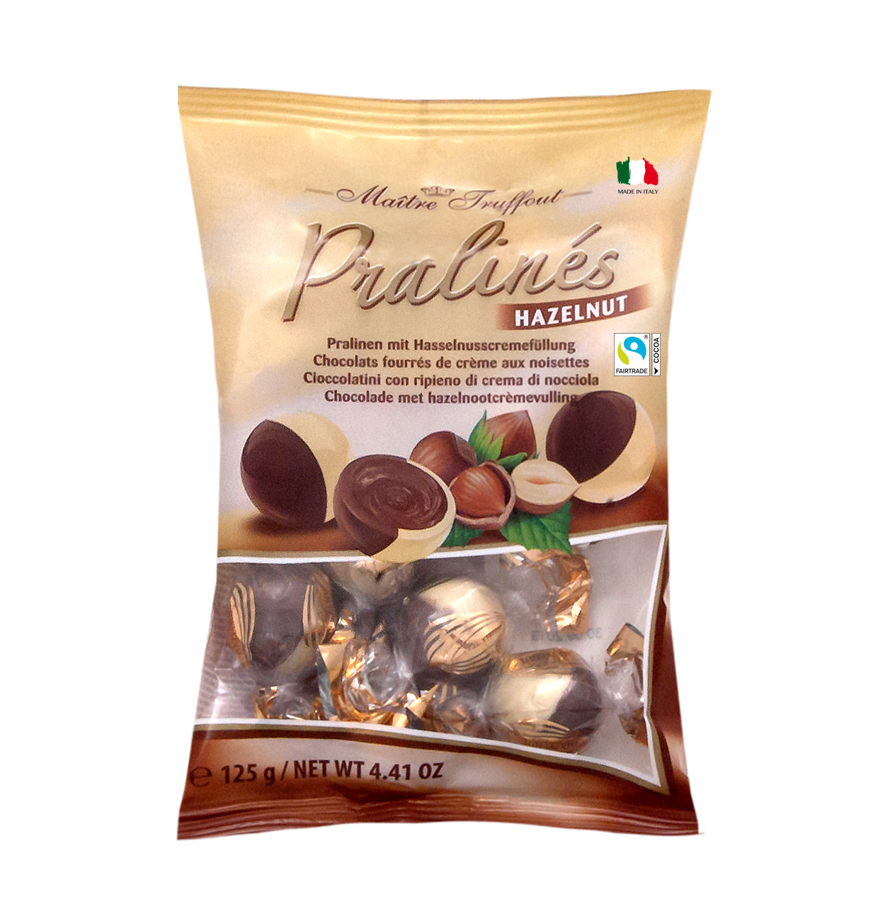 Maitre Truffout Pralinen Duo mit Haselnusscremefüllung 125g MHD:30.9.25
