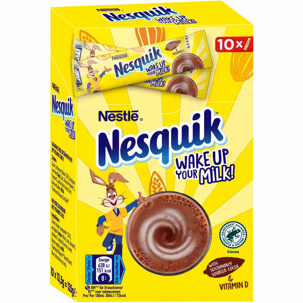 Nestle Nesquik Wake Up your Milk 10 Sticks 135g MHD:28.2.23