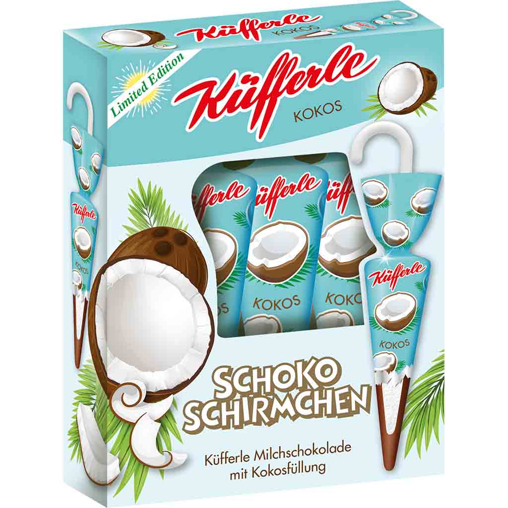 Küfferle Schokoschirmchen Kokos 4er 54g MHD:30.3.24
