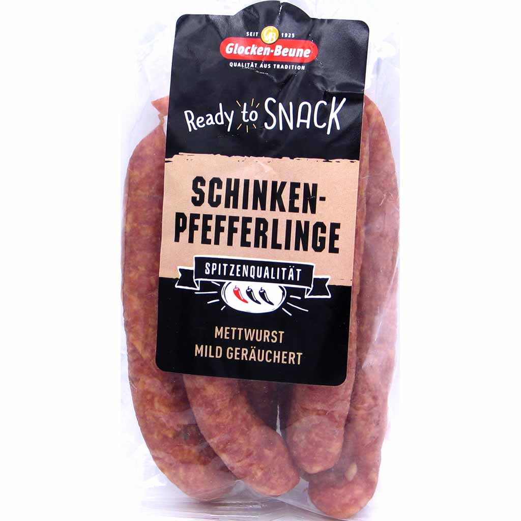Glocken-Beune Mettwurst Schinken-Pfefferlinge mild geräuchert 150g MHD:31.7.24