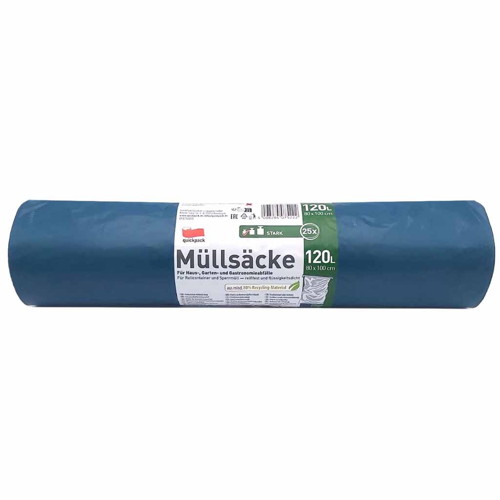 Quickpack Müllsackrolle 80x100cm 120l 25 Stück