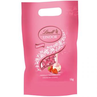 Lindt Lindor Kugeln Erdbeer-Sahne 1000g MHD:30.7.24