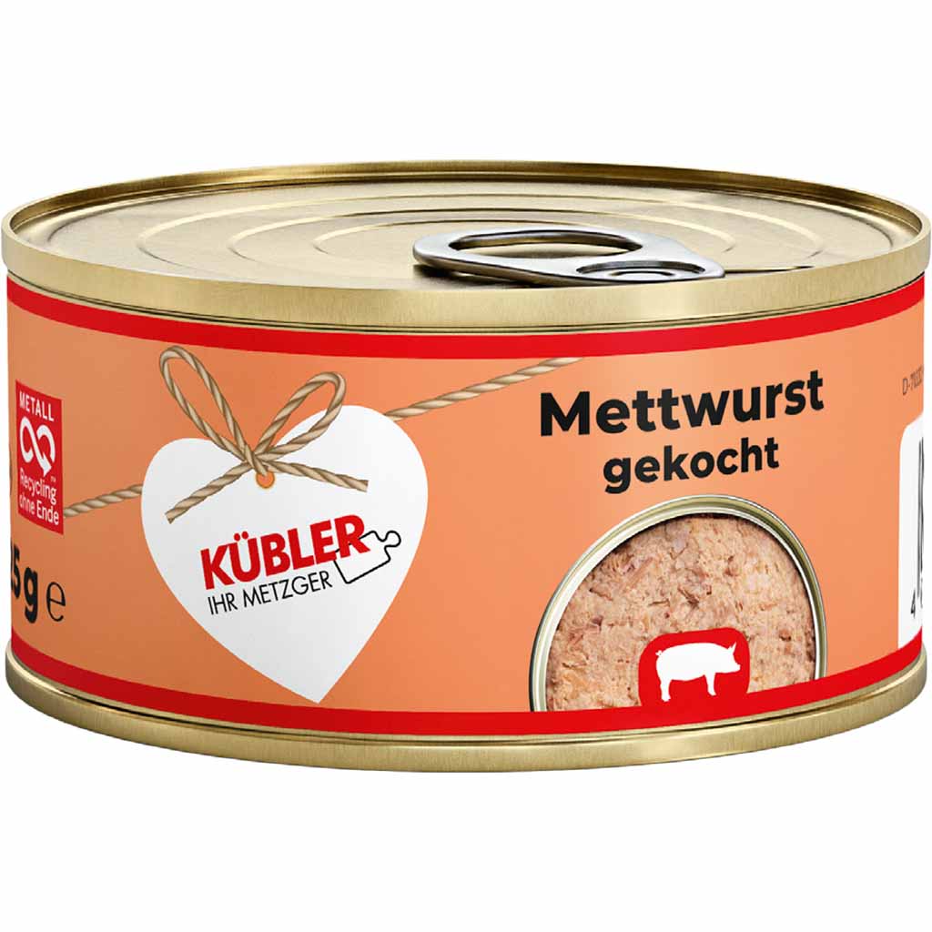 Küblers Mettwurst gekocht 125g  