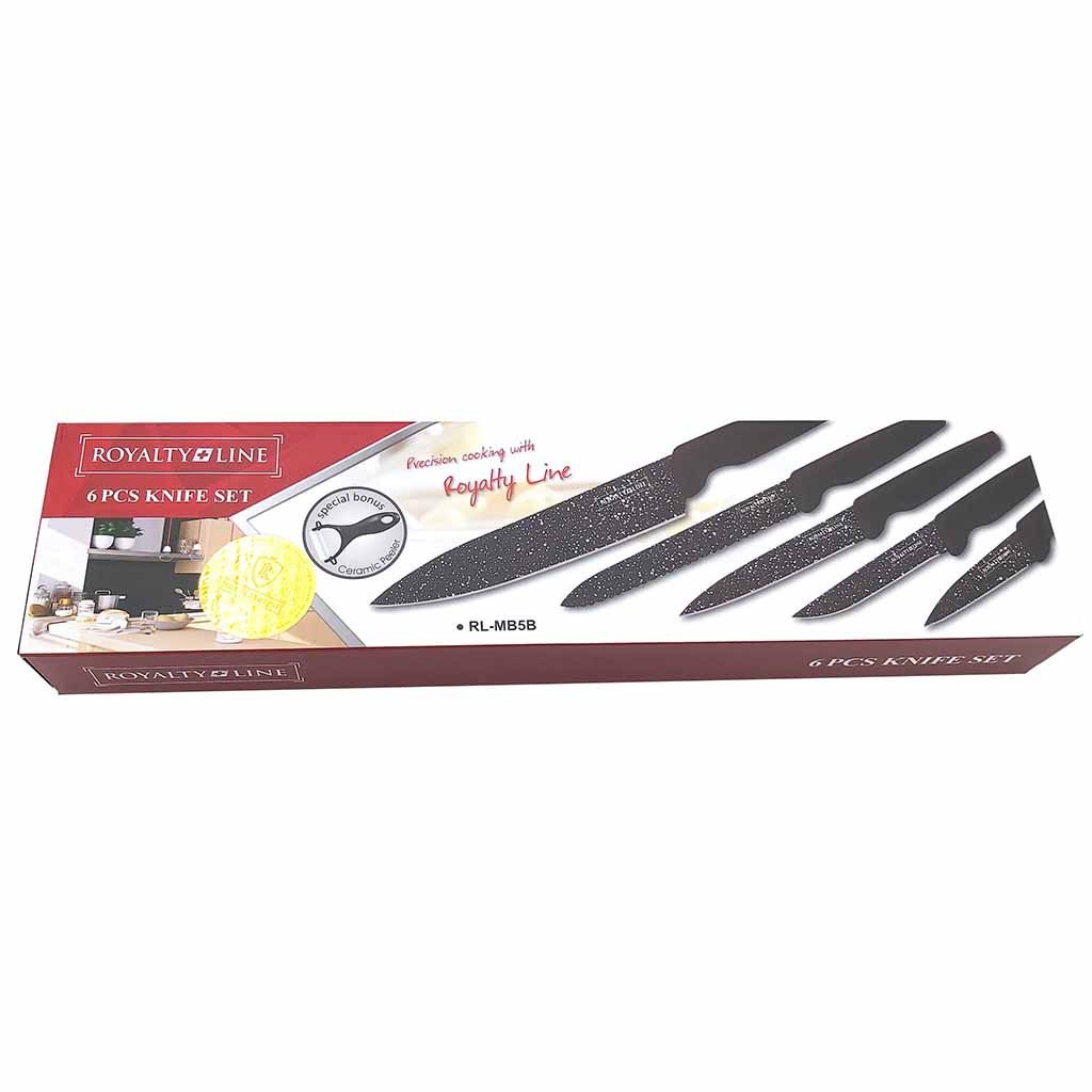 5 teiliges Messerset Premium Kitchen King plus Sparschäler gratis sw