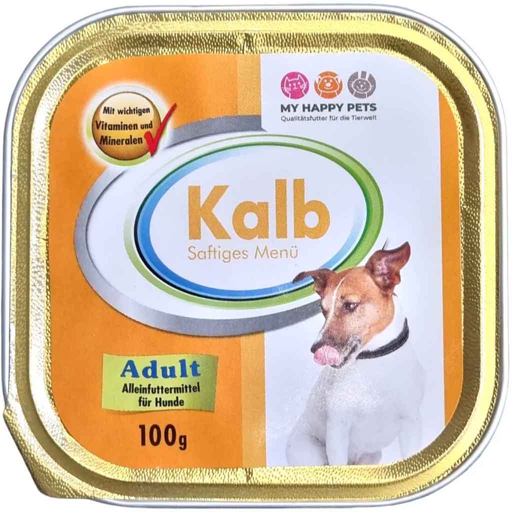 Hundefutter my happy Pets Kalb 100g MHD:4.6.23