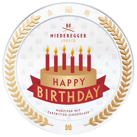 Niederegger Marzipan Taler 'Happy Birthday' 185g MHD:14.1.25