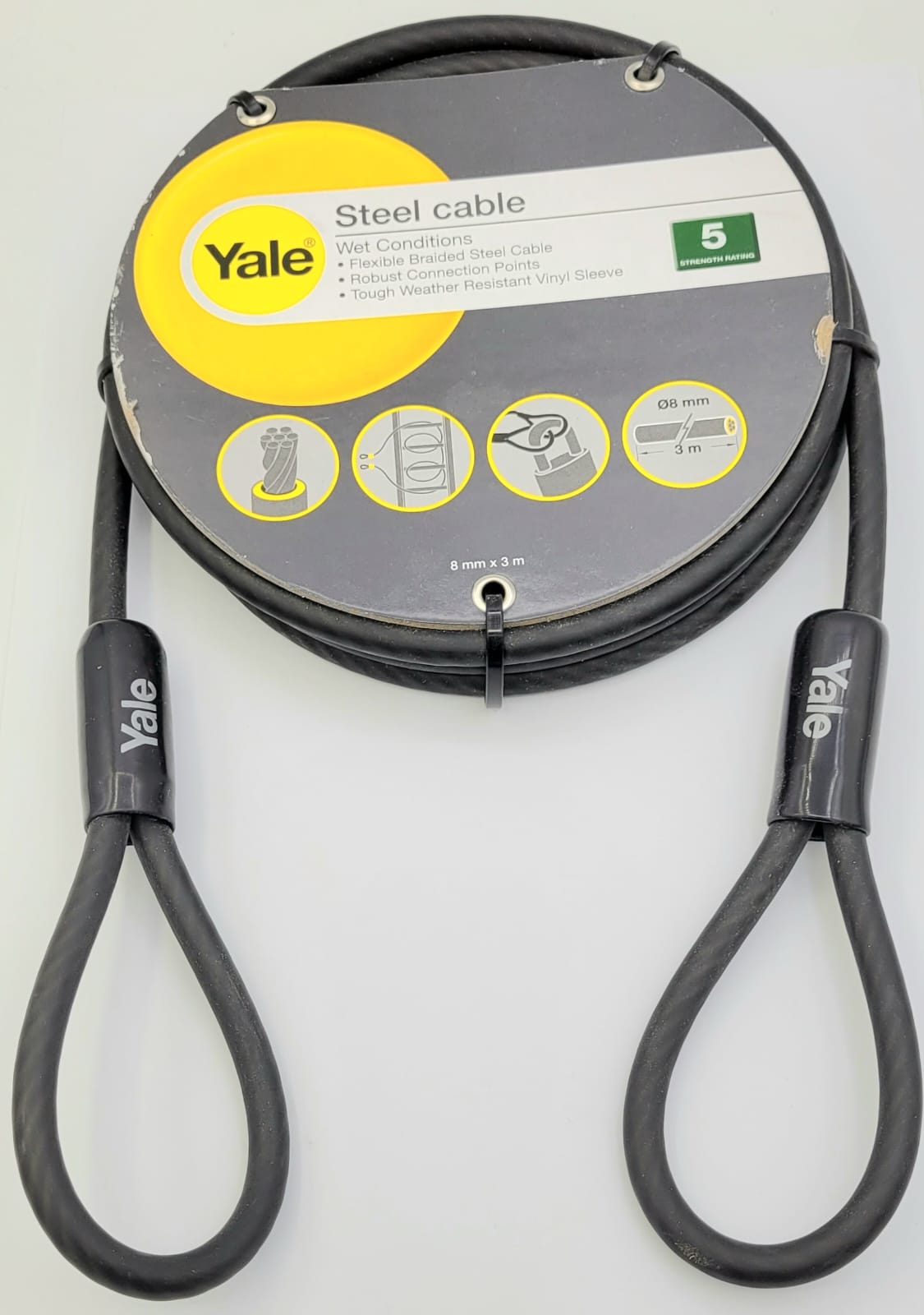 Yale Stahlseil mit 2 Schlingen 3 meter Stärke 8mm