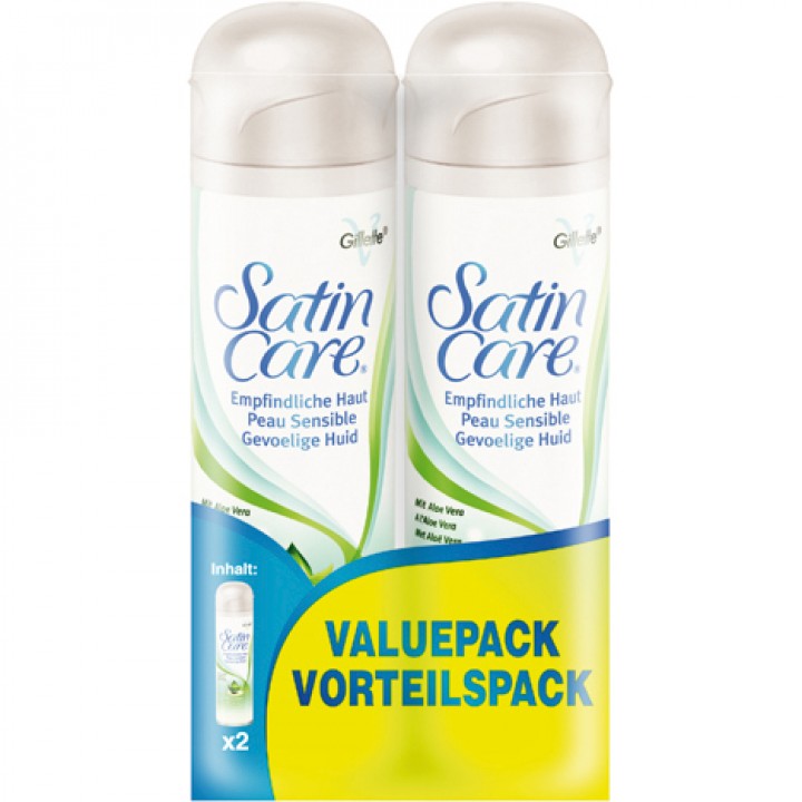 2x Satin Care Sensetive Aloe Vera Rasiergel 2x 200ml MHD:30.4.25