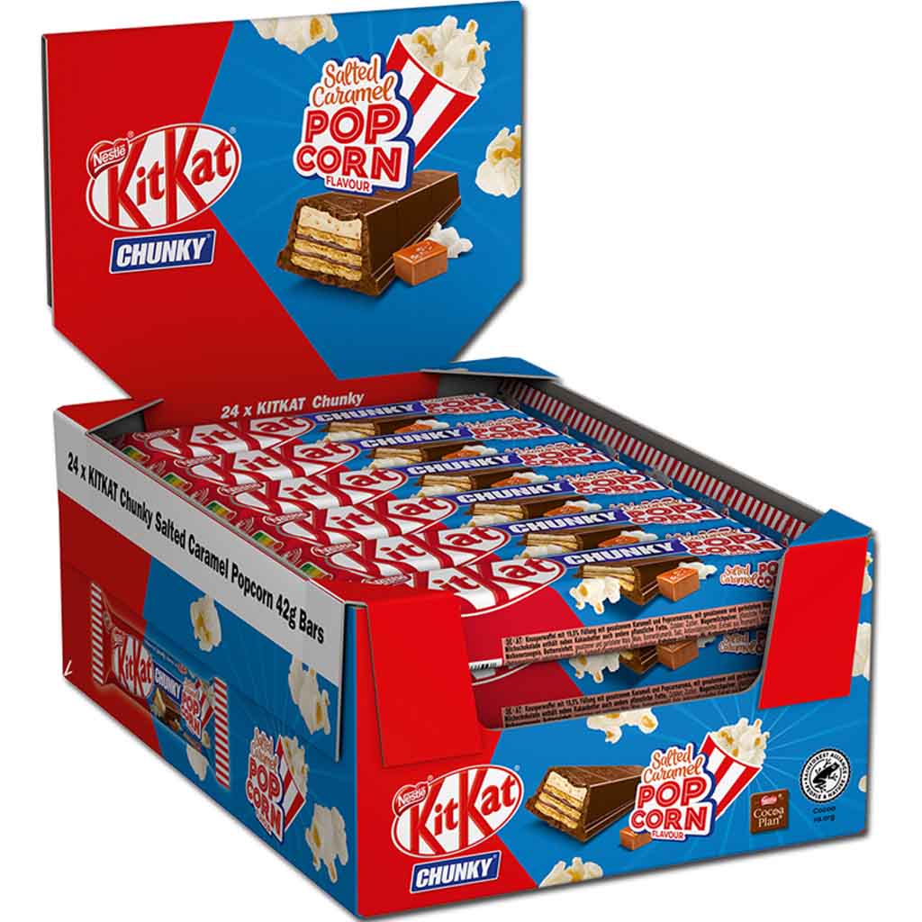 KitKat Chunky Saltet Caramel Popcorn 24x42g=1008g MHD:30.3.23