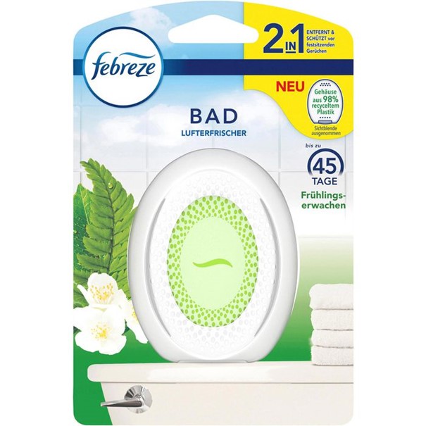 Febreze Raumduft Bad Lufterfrischer 2 in 1, Duftspender, Frühlingserwachen