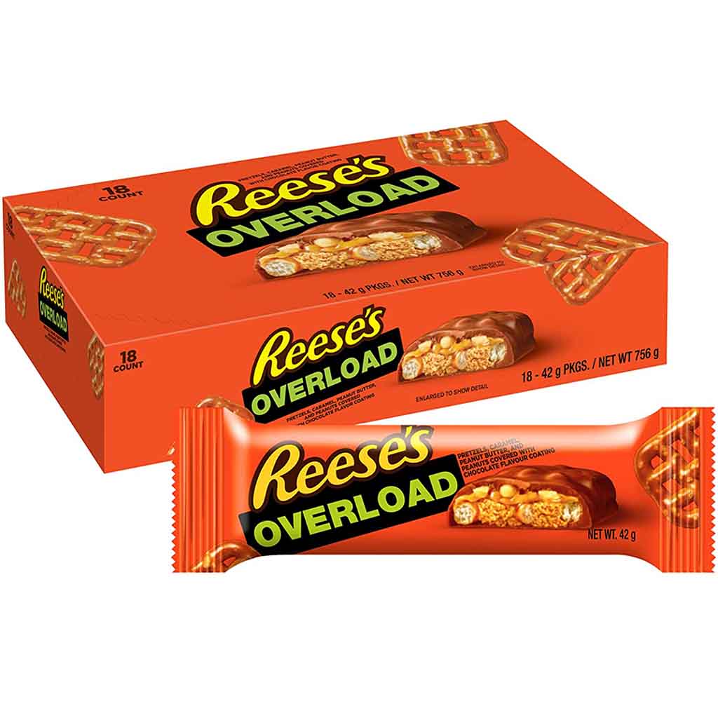 Reeses Overload Schokoladenriegel 18x42g=756g MHD:4.8.23