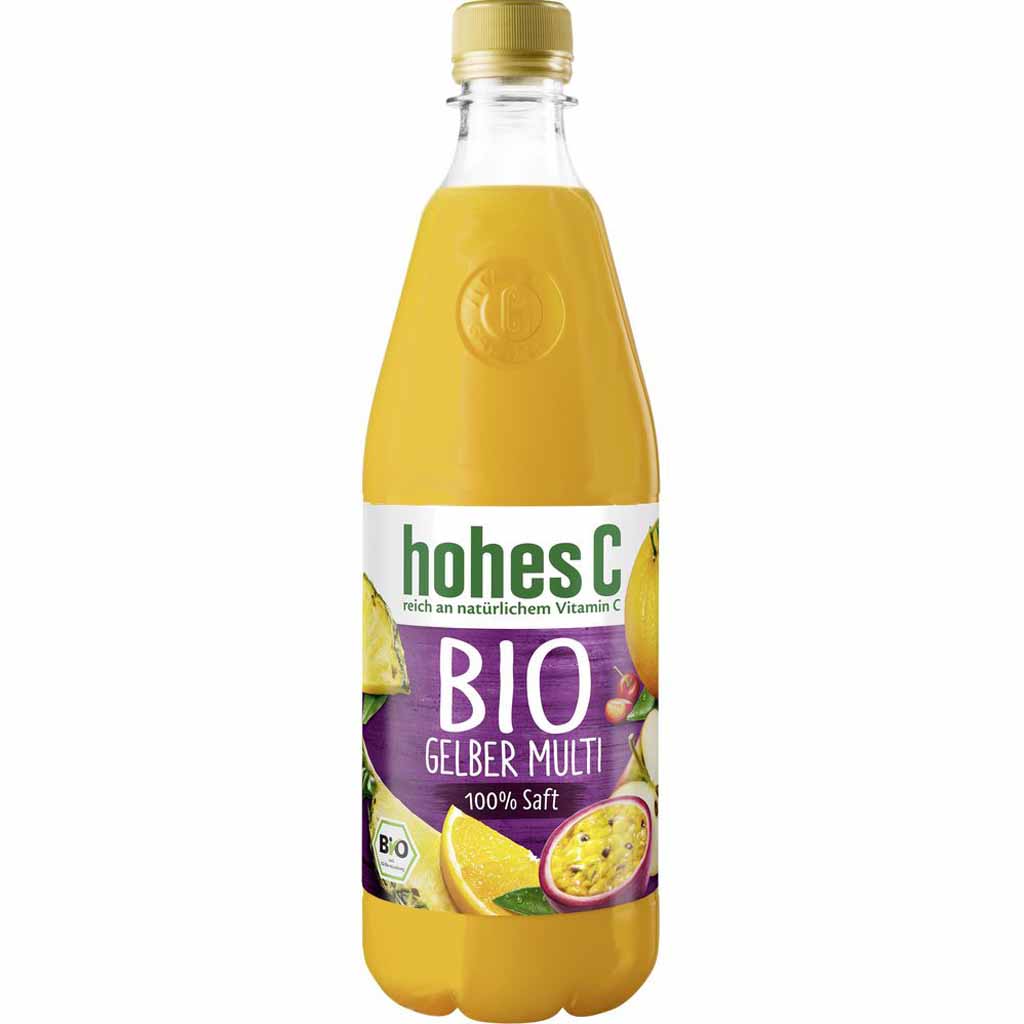6x Hohes C Bio Gelber Multivitaminsaft  0,75L=4,5L MHD:11.6.21