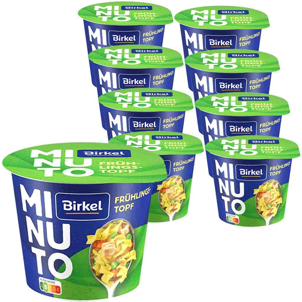 Birkel Minuto Nudelpower Frühlingstopf 8x52g=416g MHD:31.7.24