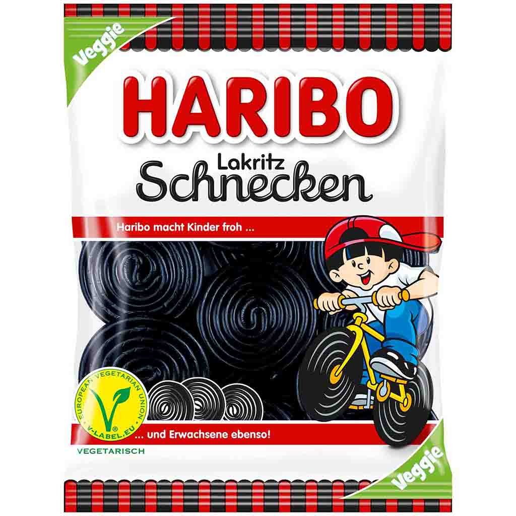 Haribo Lakritz Schnecken Veggie 175g MHD:28.2.25