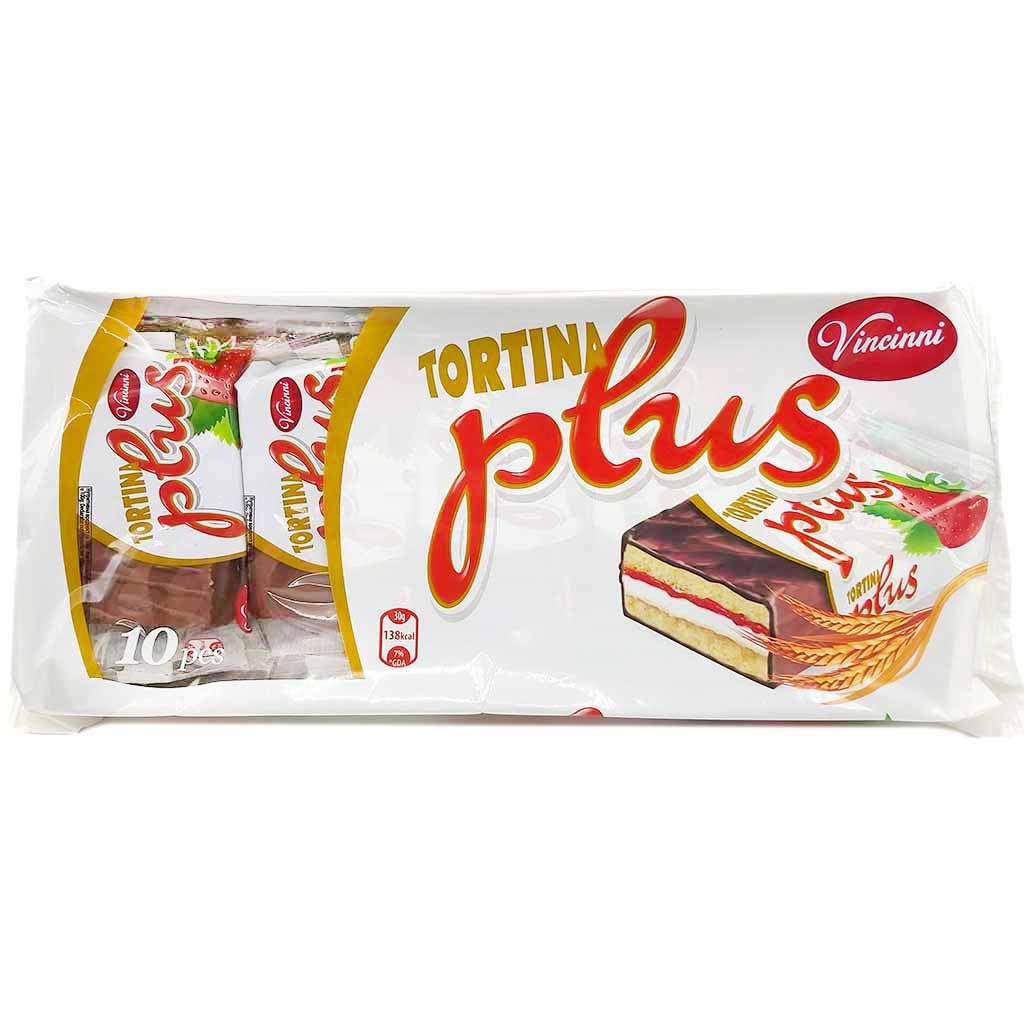 300g Tortina Plus Kuchen Schoko Riegel Erdbeere EAN 5310115006411