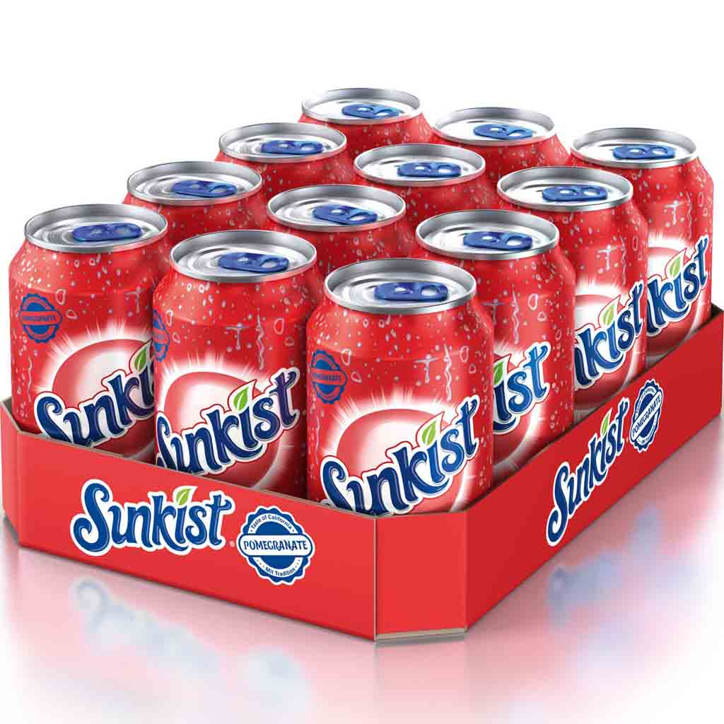 12x Sunkist Pomegranate Erfrischungsgetränk DOSE á 330ml=3,96L MHD:20.3.24