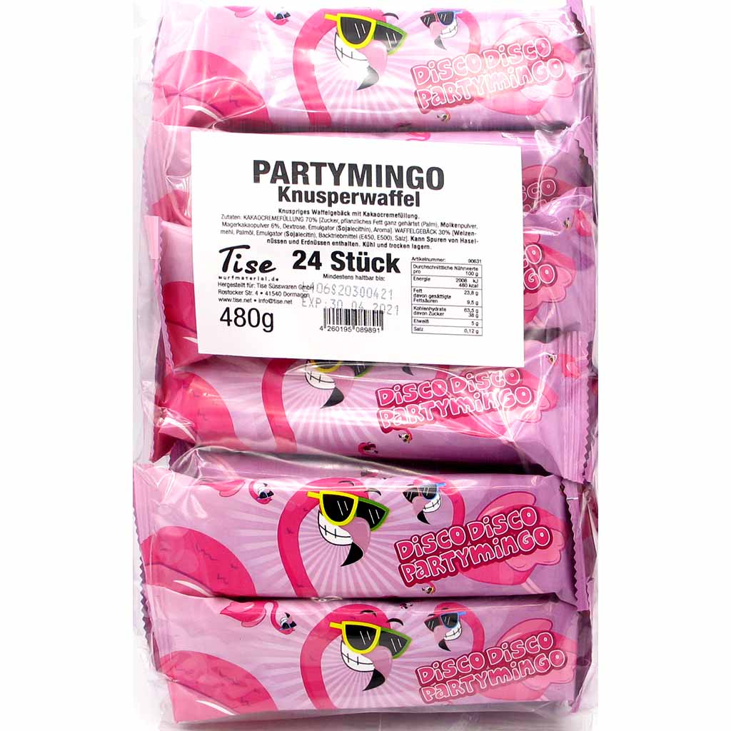 24x Partymingo Knusperwaffelriegel á 20g=480g MHD:30.4.21
