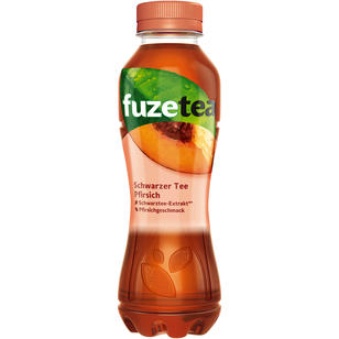 Fuze Tea Schwarzer Tee Pfirsich 0,4 Liter Flasche zzgl. Einwegpfand MHD:31.3.22