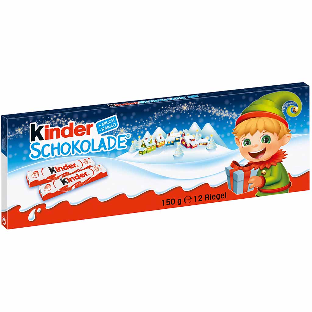 kinder Schokolade Weihnachten 12 Riegel 150g MHD:20.4.25