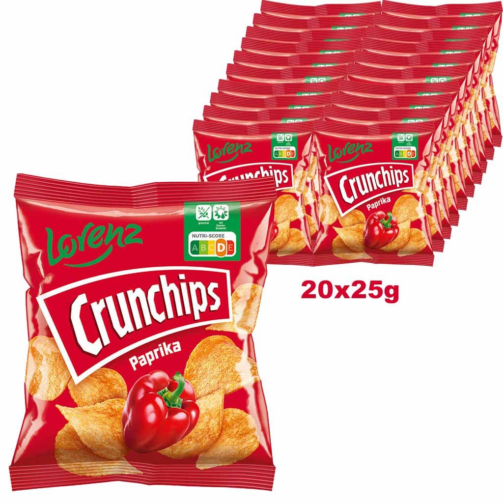 20x Lorenz Crunchips Paprika 25g  4018077700101  500g GTIN 4018077572036