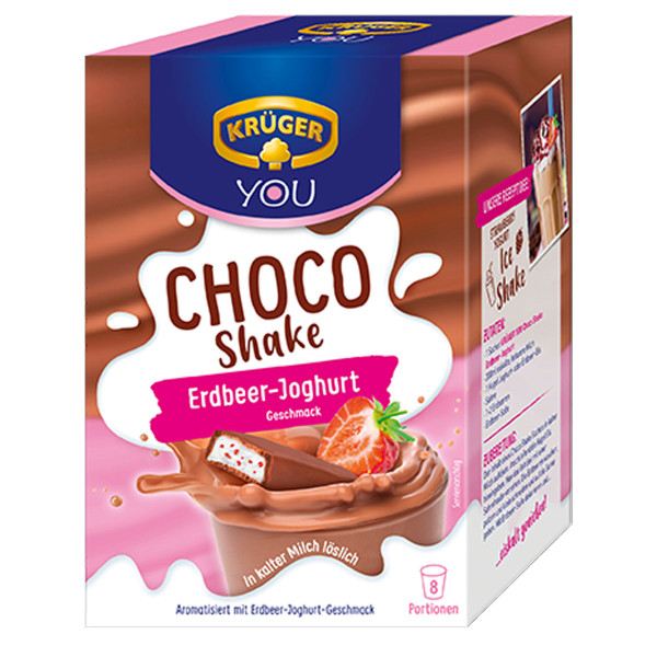 KRÜGER YOU Choco Shake Erdbeer-Joghurt 144g MHD:30.8.25