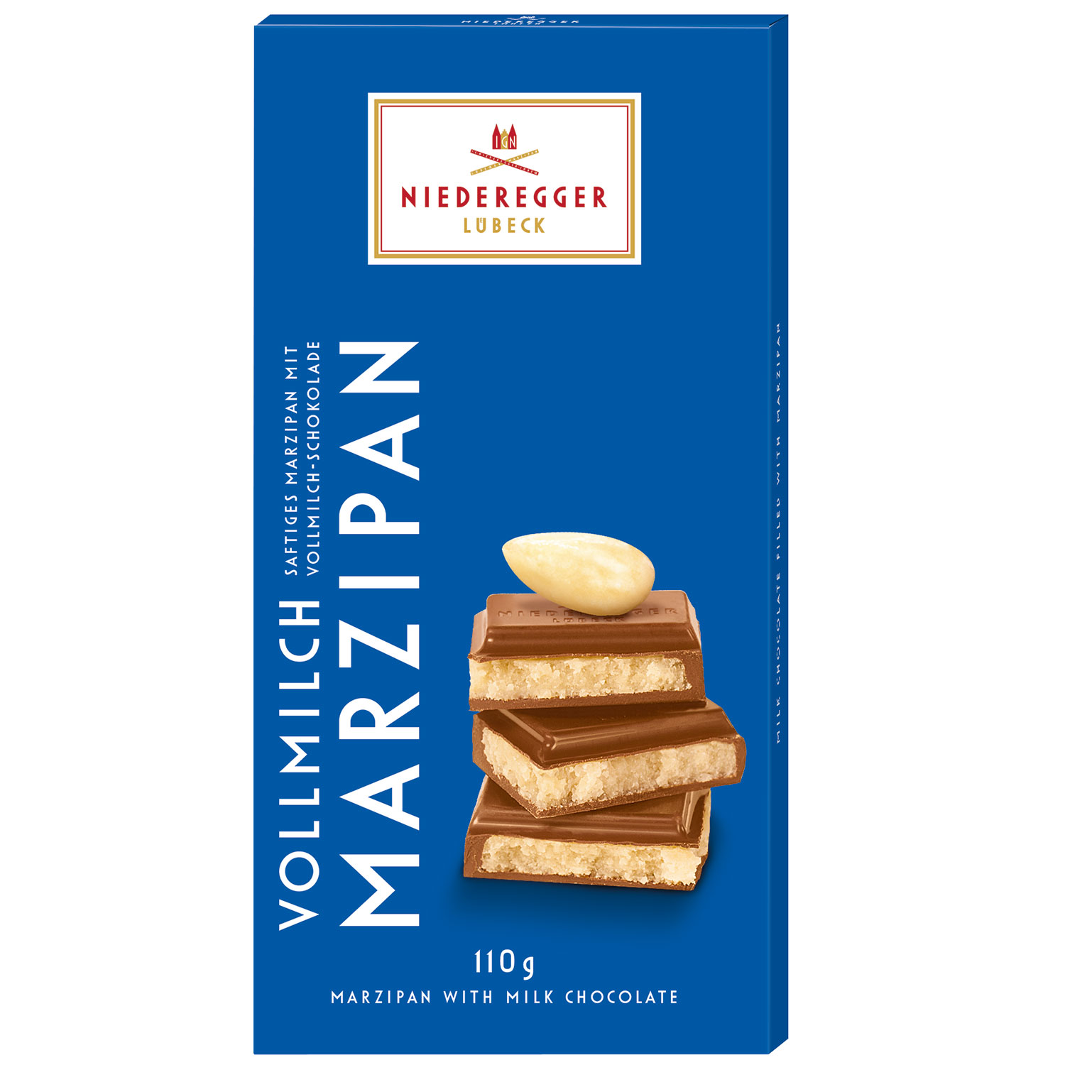 Niederegger Marzipan Tafelschokolade Classic Volllmilch 110g MHD:14.1.25