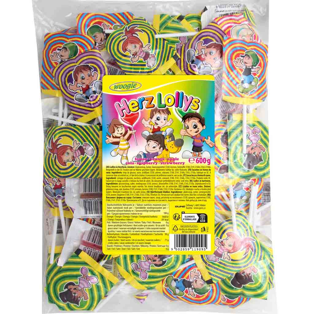 Woogie Herz Lollys 600g MHD:30.11.25