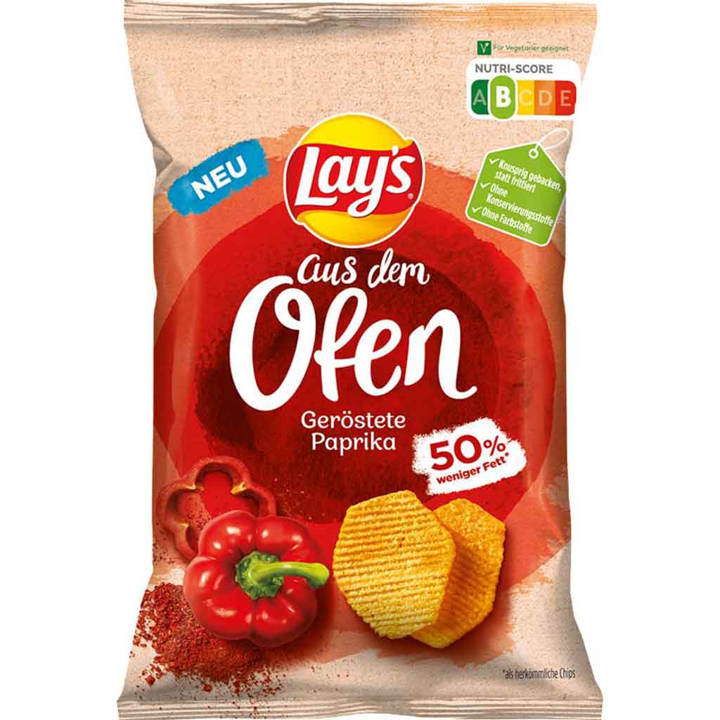 Lays aus dem Ofen Kartoffelsnack geröstete Paprika 100g MHD:1.12.24