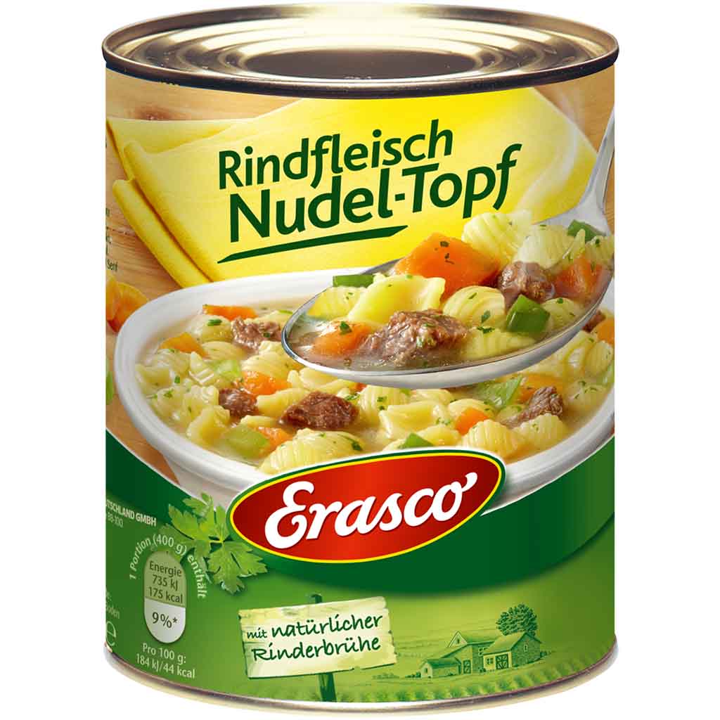Erasco Eintopf Rindfleisch Nudel Topf 800g MHD:30.12.27