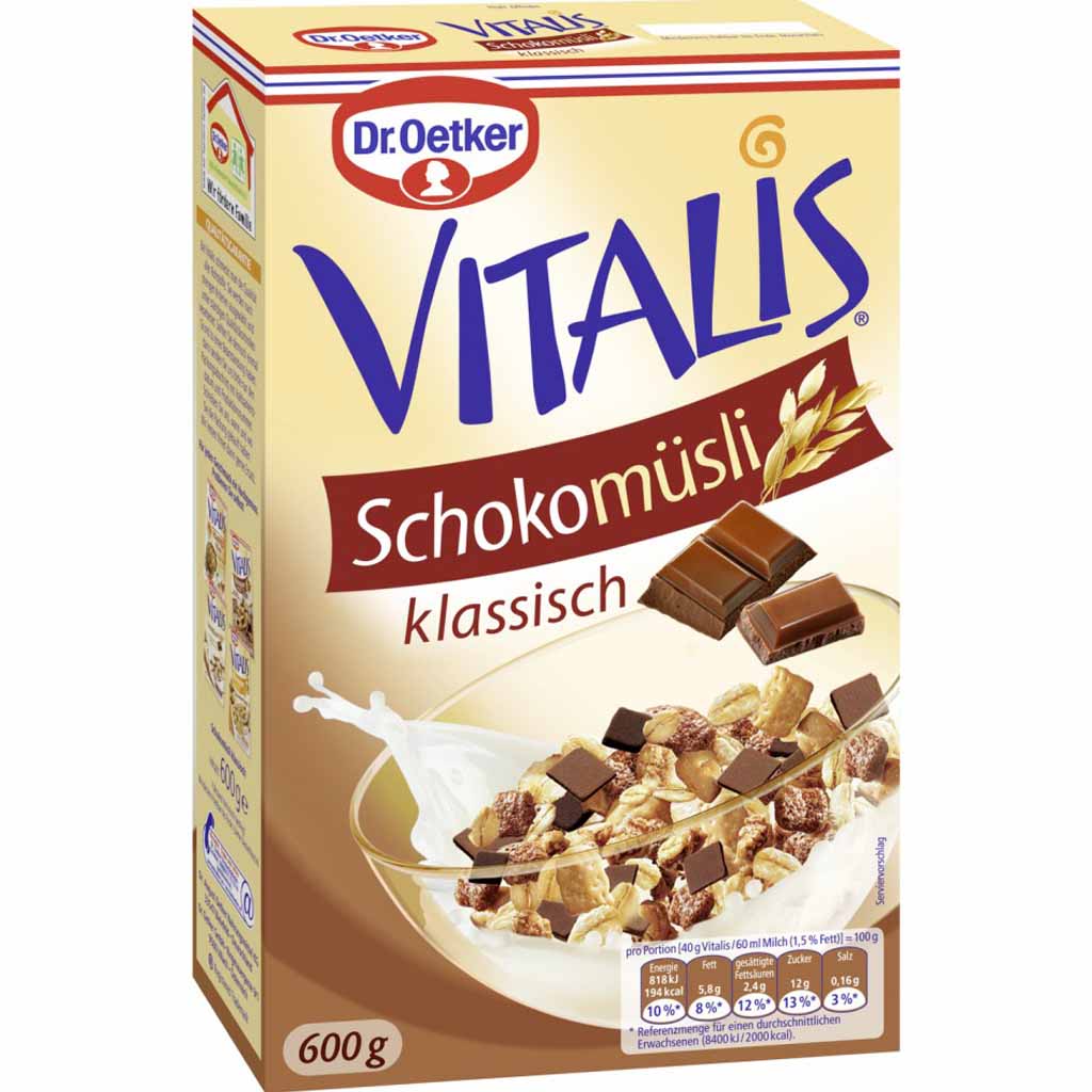 Dr.Oetker VITALIS Schoko Müsli klassisch 600g MHD:30.1.25