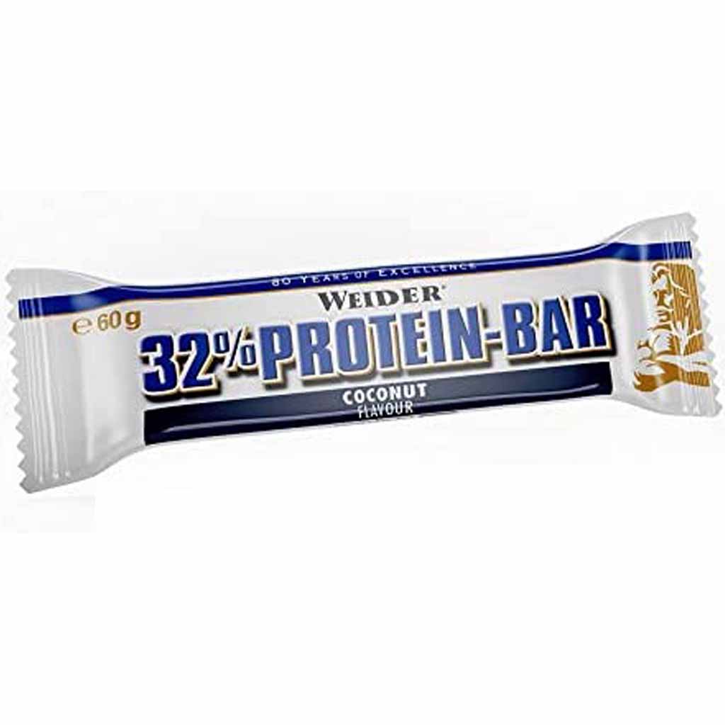 24x Weider 32% PROTEIN Riegel Kokos á 60g=1440g MHD:28.2.24