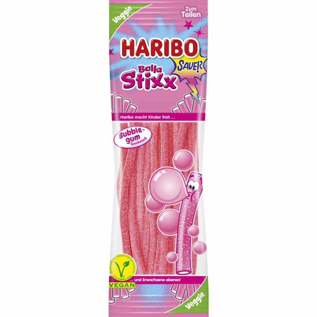 Haribo Balla Stixx sauer Bubble Gum 175g MHD:30.8.23
